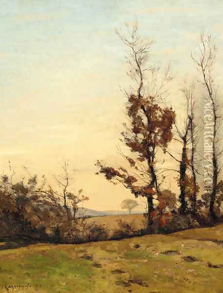 An autumn sunset Oil Painting - Henri-Joseph Harpignies