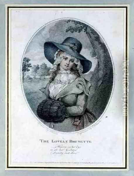 The Lovely Brunette, engraved by E. Williams, pub. by Prattent, 1786 Oil Painting - William Ward