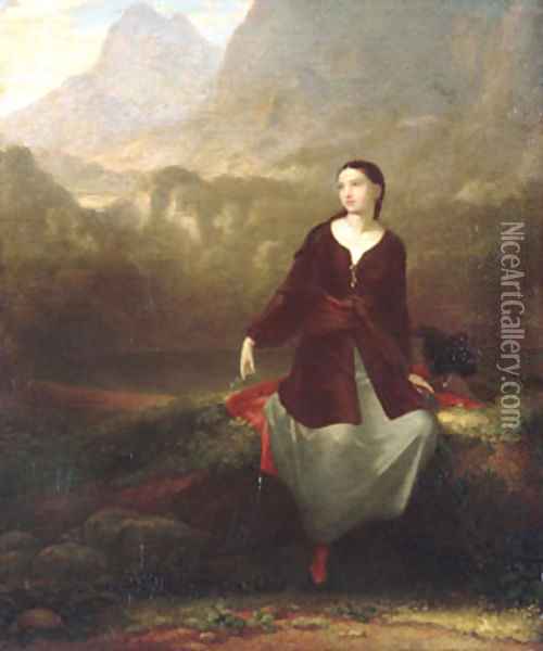 The Spanish Girl in Reverie 1831 Oil Painting - Washington Allston