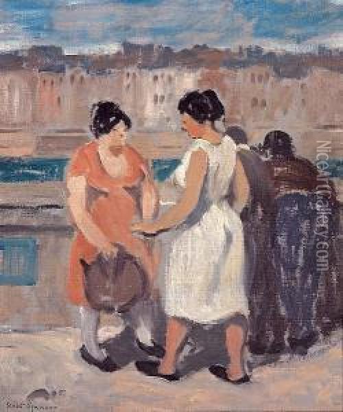 By The Seine Oil Painting - Robert Spencer