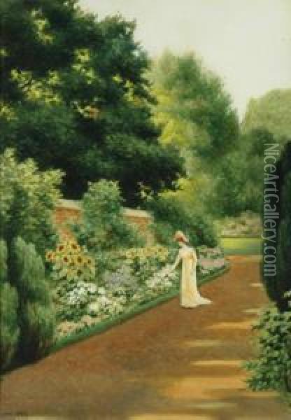 Garden Path Oil Painting - Herbert Blande Sparks