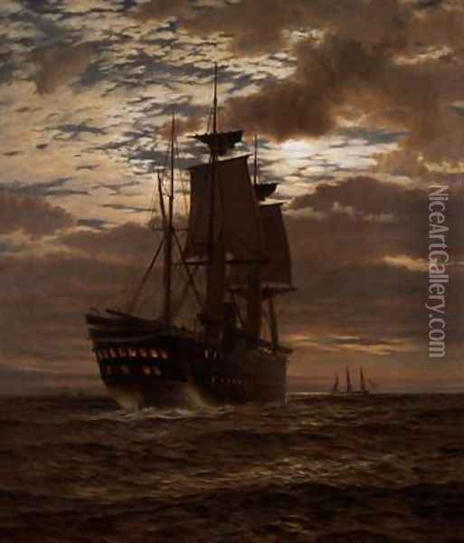 The Last Indian Troopship Oil Painting - Charles Parsons Knight