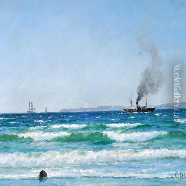 Summer Day In The Sound Off Hornbaek Oil Painting - Carl Locher