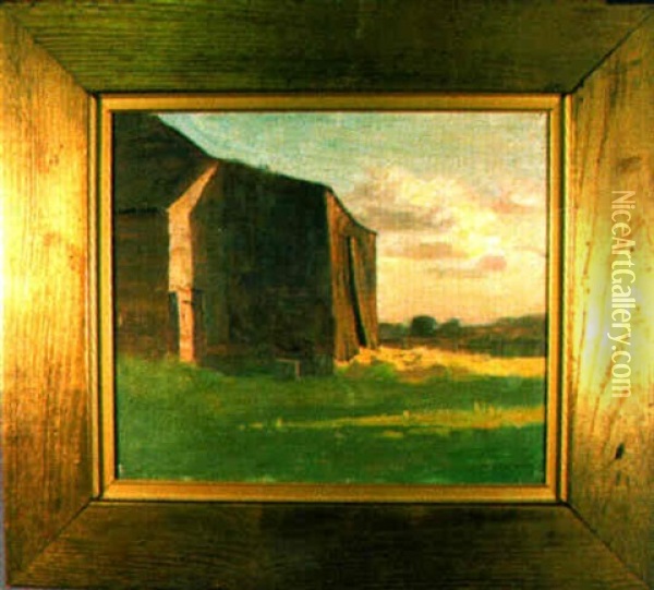 Barn Scene Oil Painting - William Langson Lathrop