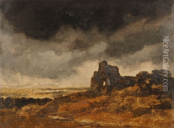 Gewitterlandschaft Mit Ruine Oil Painting - Georges Michel