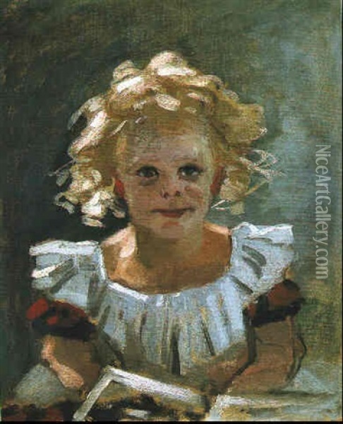 Portrait Du Petit Louis Gaudibert Oil Painting - Claude Monet