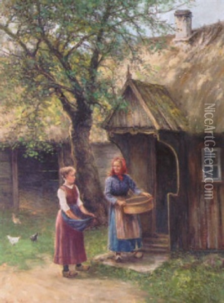 Pa Forstukvisten Oil Painting - Johan Severin Nilsson