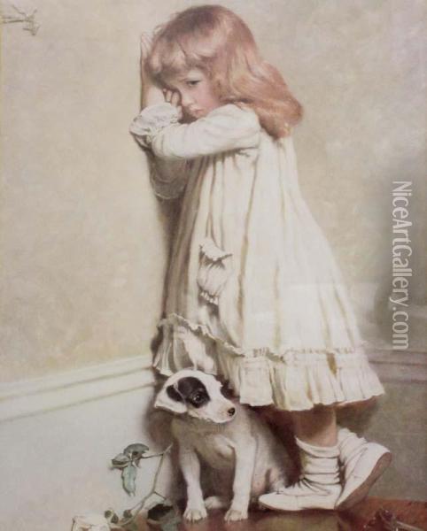 'in Disgrace'' Oil Painting - Charles Burton Barber