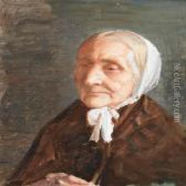 Portrait Of The Artist's Mother-in-law Oil Painting - Michael Ancher