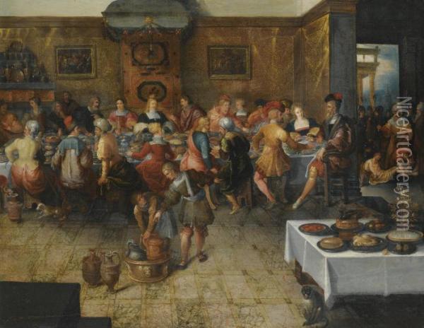 The Wedding At Cana Oil Painting - Frans II Francken