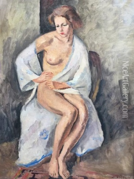 Nu Assis Au Peignoir Oil Painting - Maurice Asselin