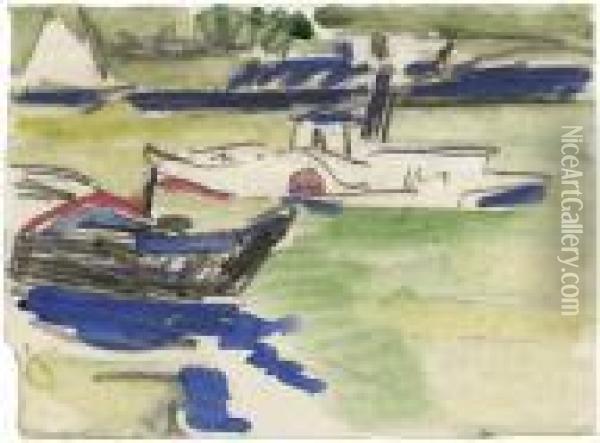 Elbzillen Oil Painting - Ernst Ludwig Kirchner