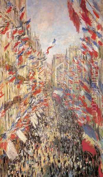 Rue Montorgueil, Paris: Festival of June 30, 1878 Oil Painting - Claude Oscar Monet