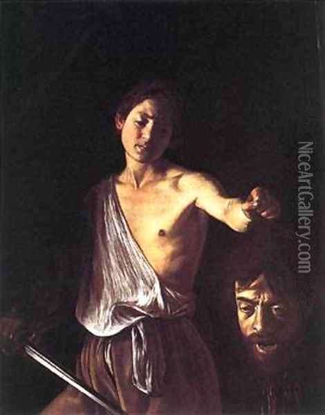 David Oil Painting - Michelangelo Merisi Da Caravaggio