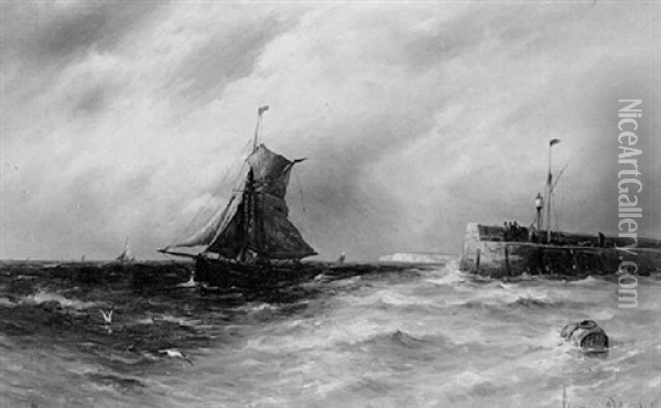 Leaving Harbour Oil Painting - Gustave de Breanski