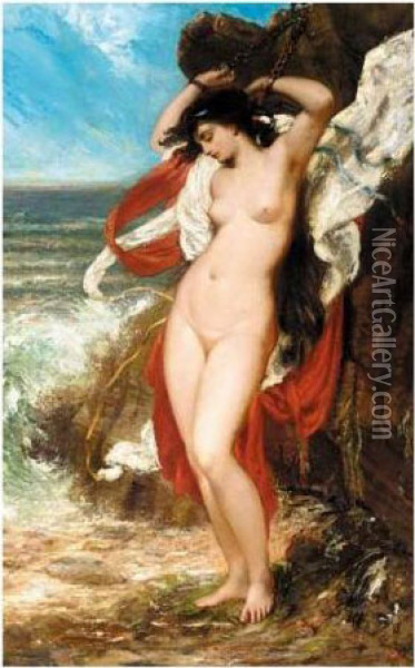 Andromeda Chained To The Rocks Oil Painting - William Etty