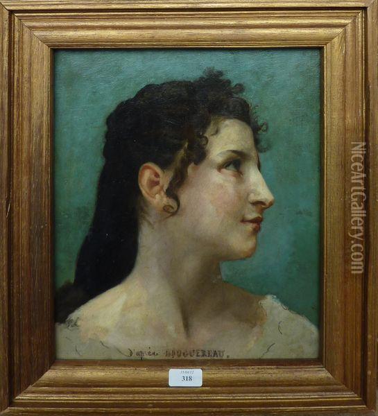 Visage De Jeune Femme Oil Painting - William-Adolphe Bouguereau