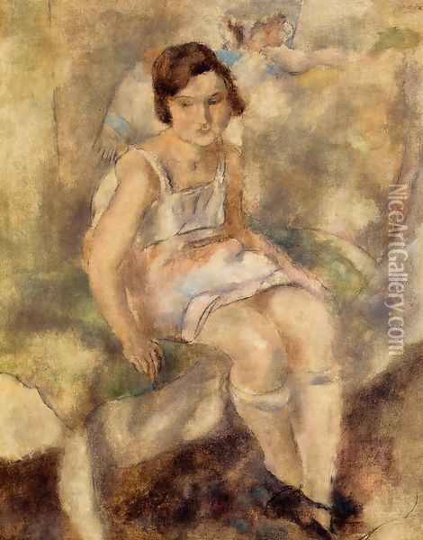 Young Marcelle Oil Painting - Jules Pascin