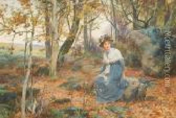An October Morning Oil Painting - Alfred Augustus Glendening