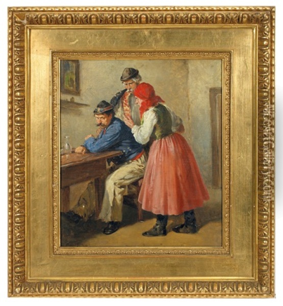 Die Zankische Bauerin Oil Painting - Julius von Blaas