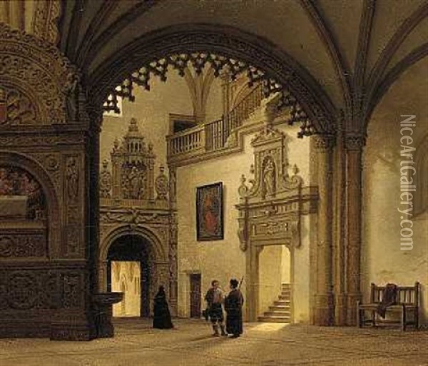 Parti I Domkirken I Sevilla Oil Painting - Heinrich Hansen