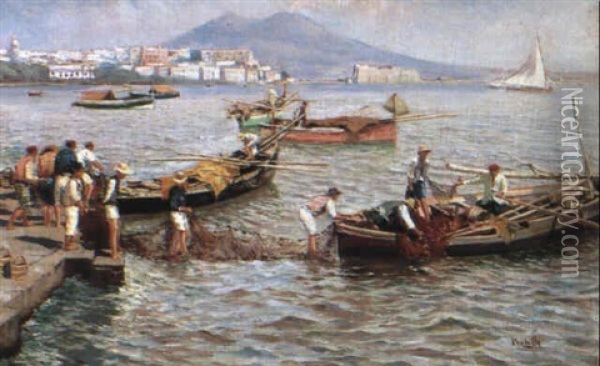 Fisher Im Golf Von Neapel Oil Painting - Attilio Pratella