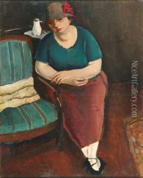 Femme Au Fauteuil, 1923  Oil Painting - Georges Kars