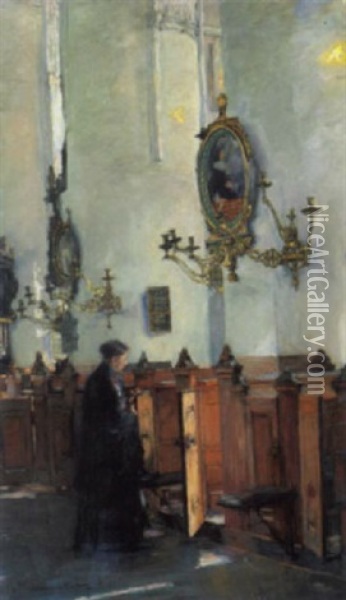 Catharinen Kirche Hamburg Oil Painting - Gotthardt Johann Kuehl