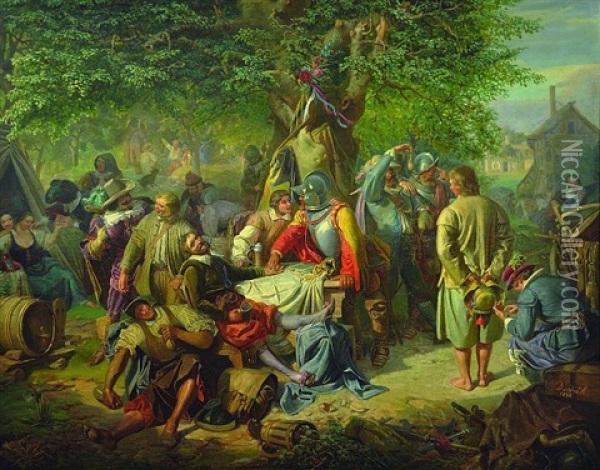 Recruitment In The Camp Of Wallenstein Oil Painting - Anton Dvorak