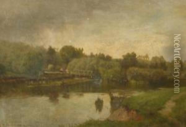 The Thames, Summer Shower 1893 Oil Painting - Edward Henry Holder