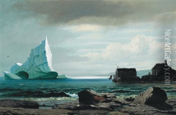 Iceberg On The Newfoundland Coast Oil Painting - William Bradford