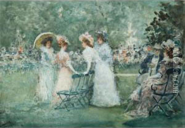 The Garden Party Oil Painting - Albert Ludovici