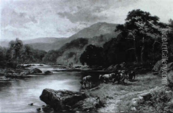 On The Conway, North Wales Oil Painting - Henry H. Parker