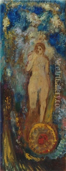 La Visite De N.d. De Paris/                                 Het Bezoek Aan De N.d. Te Parijs Oil Painting - Odilon Redon