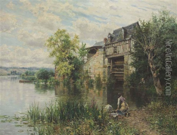 The Old Mill Oil Painting - Louis Aston Knight