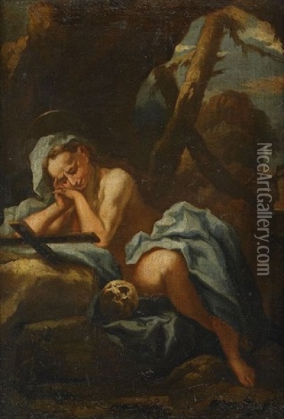Maria Magdalena Oil Painting - Giovanni Battista Vicentino Pittoni the Elder