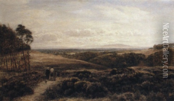 Walking On The Heath Oil Painting - Charles Thomas Burt