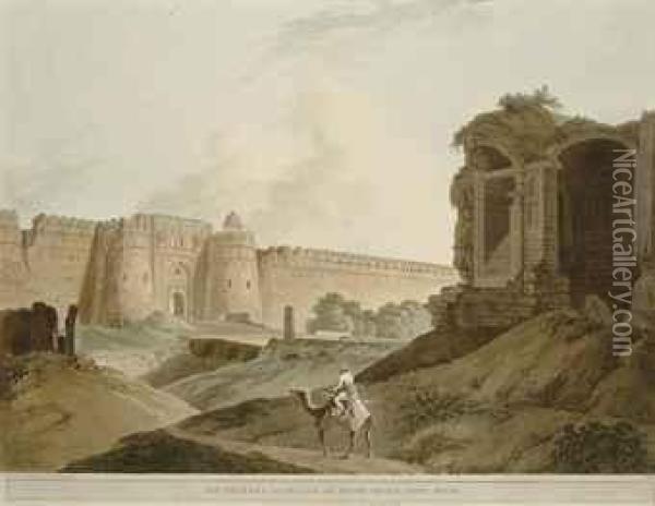 The Mausoleum Of Mucdoom Shah Dowlut Oil Painting - Thomas Daniell