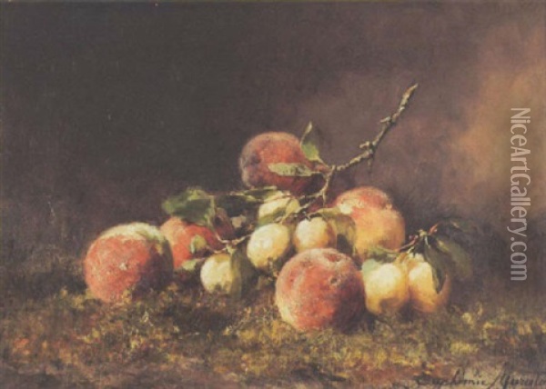 Stilleben Mit Pfirsichen, Apfeln Und Birnen Oil Painting - Euphemie Muraton