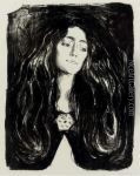 The Brooch. Eva Mudocci Oil Painting - Edvard Munch