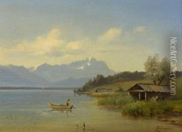 Am Ufer Des Starnberger Sees Oil Painting - Anton Georg Zwengauer