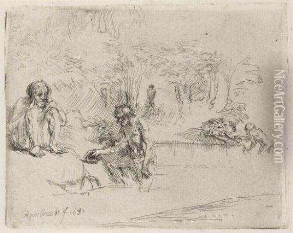 The Bathers Oil Painting - Rembrandt Van Rijn