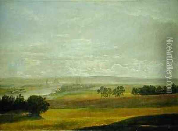 The Elbe Valley Near Dresden Oil Painting - Johan Christian Clausen Dahl