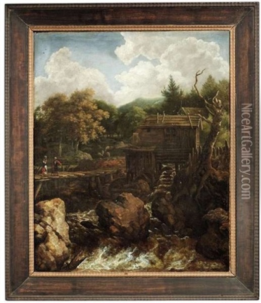 Fluslandschaft Mit Einer Sagemuhle Oil Painting - Jacob Van Ruisdael