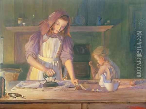 The Young Task Masters Oil Painting - John William Allison