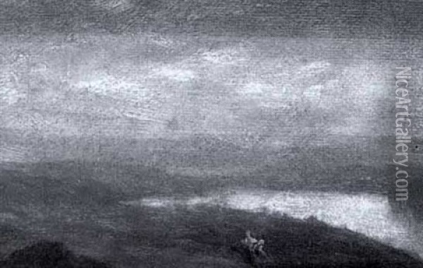 View Of The Hudson Oil Painting - Thomas Moran