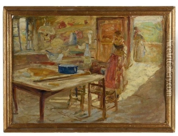 Controsole Oil Painting - Giuseppe Graziosi