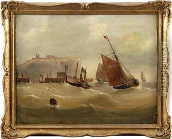 Shipping Off Scarborough Oil Painting - Edward King Redmore