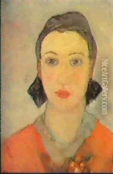 Jeune Femme Brune Oil Painting - Marie Bermond