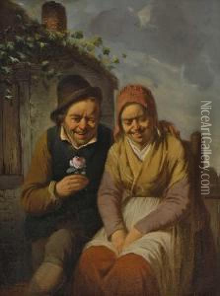 Lachendes Bauernpaar Oil Painting - Camille Vennemann